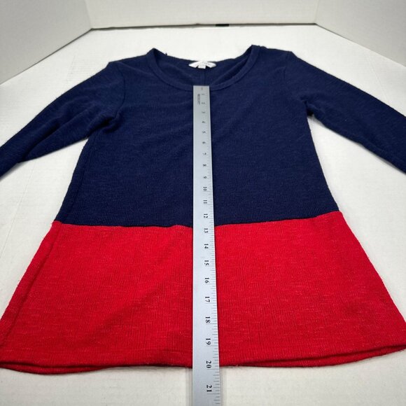 Charming Charlie Women's Size Small Sweater Top Colorblock Blue Red Preowned - Picture 11 of 13